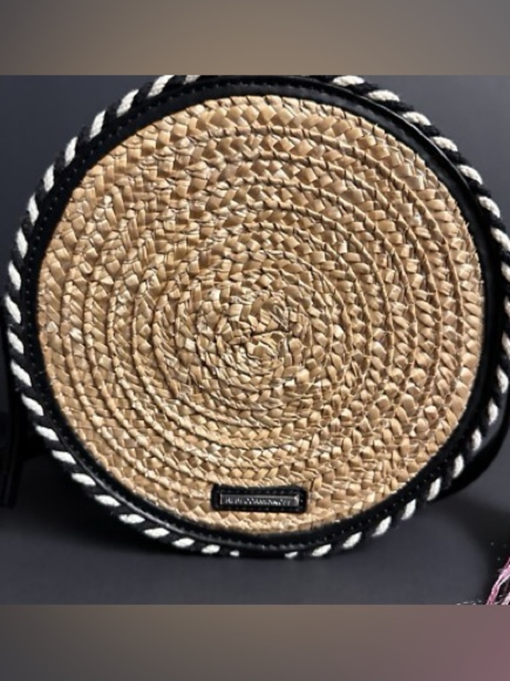 NWOT Rebecca Minkoff Straw Circle Crossbody - Picture 2 of 13